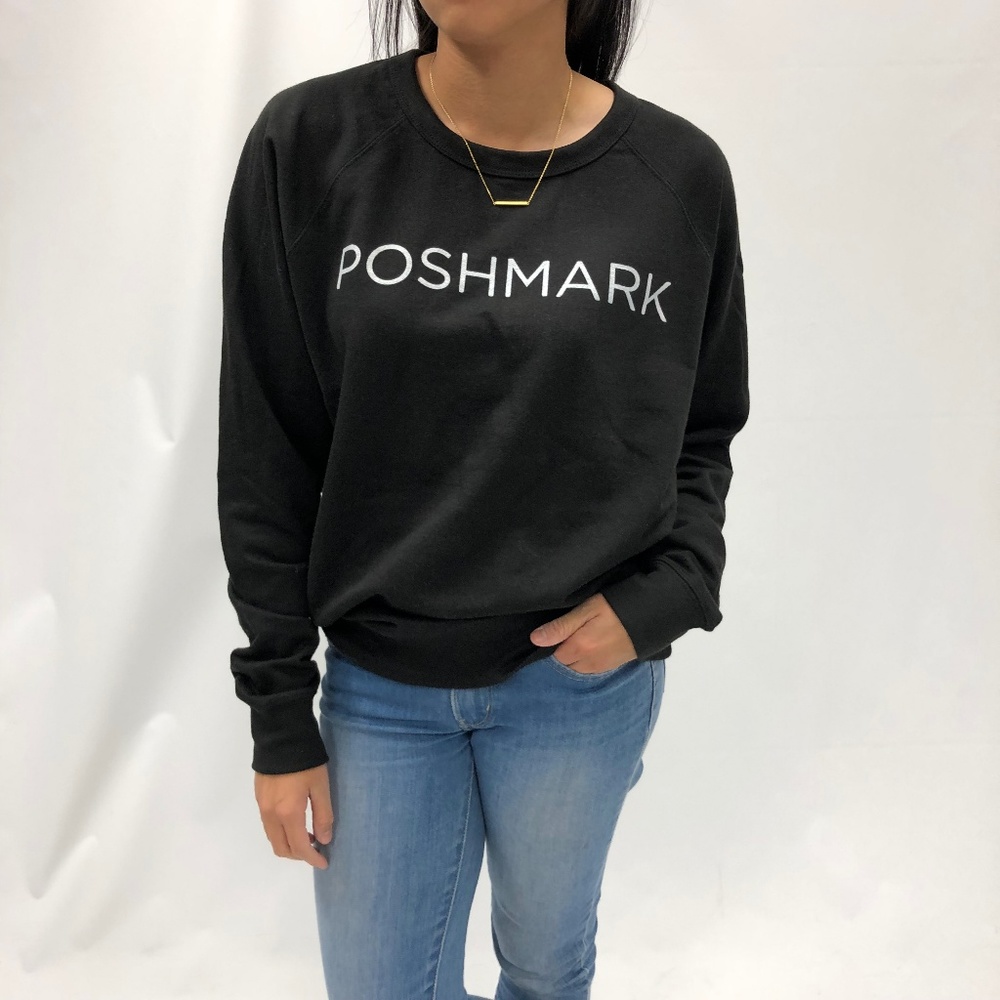 Black Crewneck Sweatshirt with Poshmark Logo